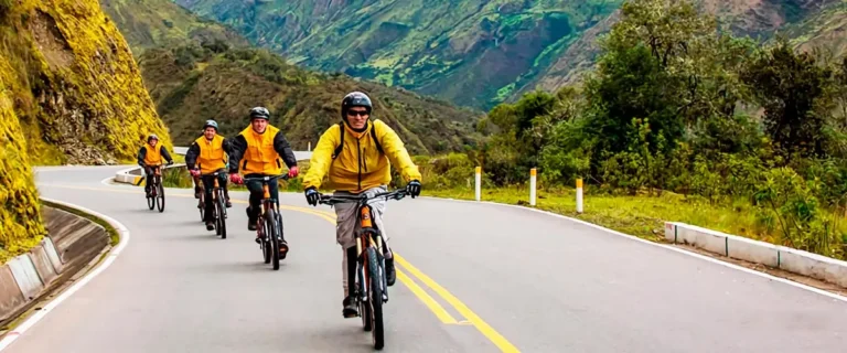 downhill mountain biking Inca Jungle Trek Andes to jungle Peru
