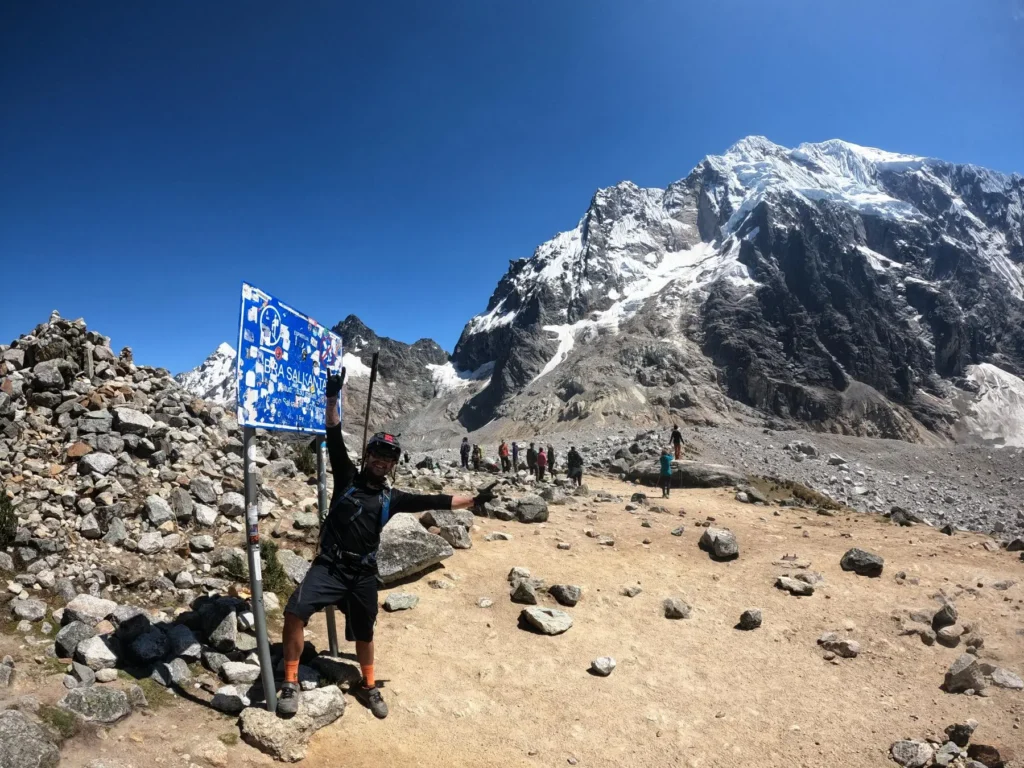 Salkantay Pass 4650 meters hikers crossing Andes Peru