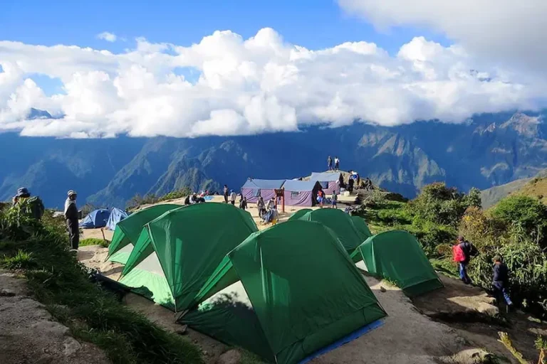 Private Inca Trail campsite with exclusive tents and dining area